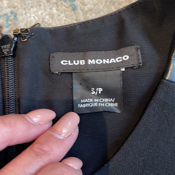 Club Monaco black shirt with leather detail - Picture 2 of 3